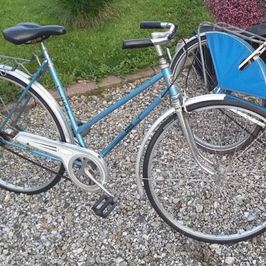 DBS Winner lyseblå retro-damecykel fra 1981